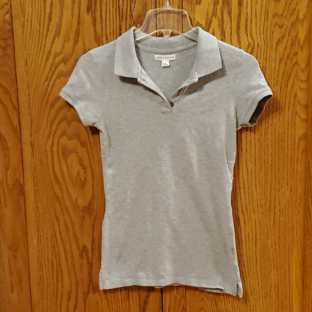 Gray collared shirt